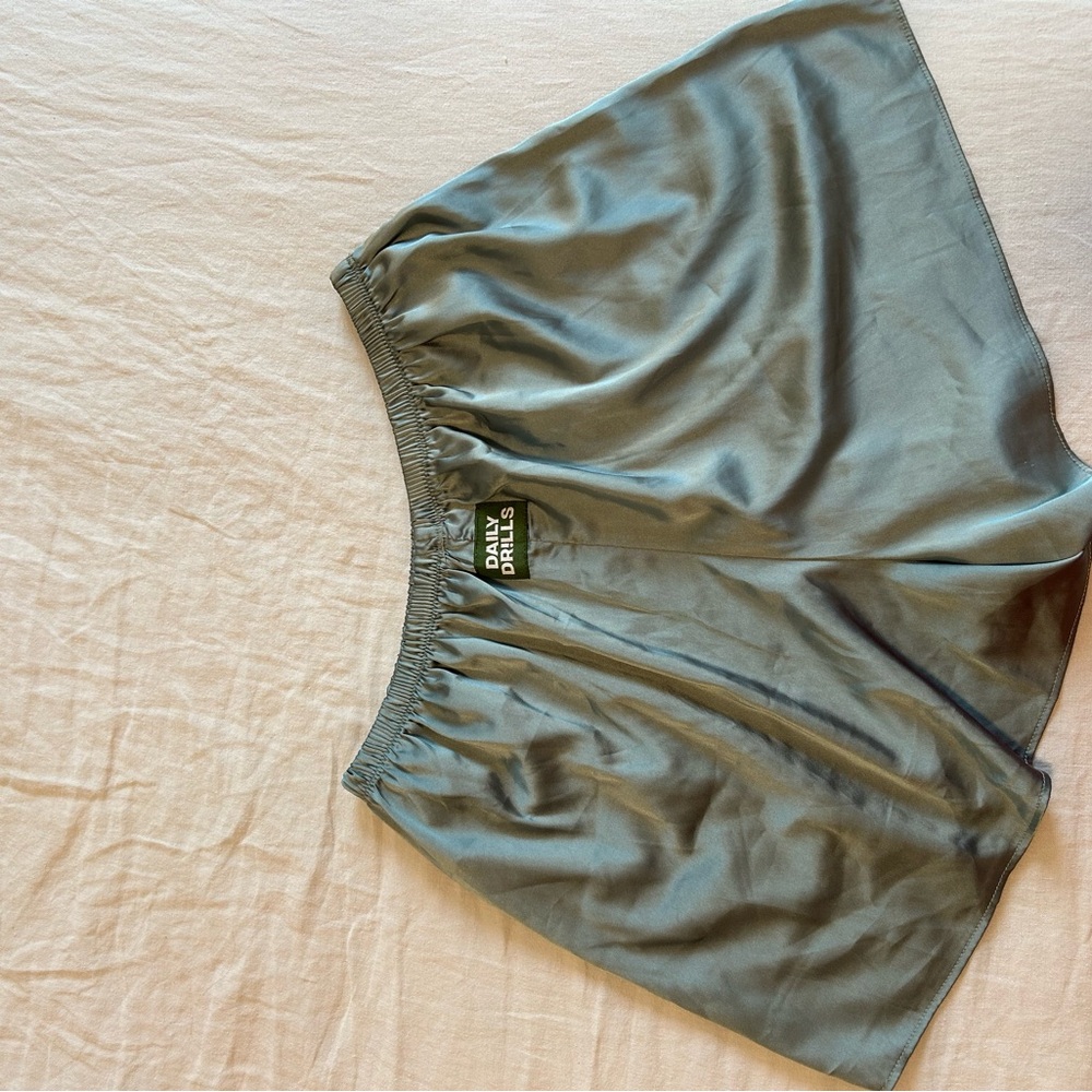Daily Drills Green Satin Shorts